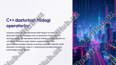 c++ dasturlash tilidagi operatorlar — PPTX