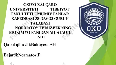 leykotsitlar metabolizmi xususiyatlari — PPTX