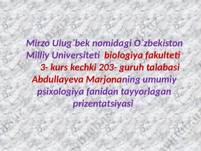 nutq va tafakkurning psixologik tavsifi — PPTX
