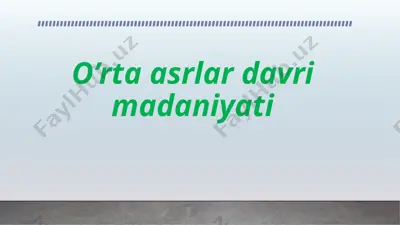 o'rtaasrlardavrimadaniyati — PPTX