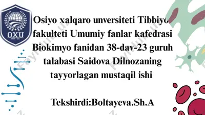 ta'm bilishning biokimyoviy asoslari — PPTX