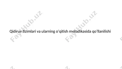 qidiruv tizimlari va ularning oʼqitish metodikasi — PPTX