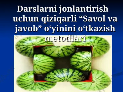 "savol va javob" o‘yini — PPT
