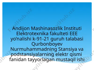 issiq lik elektr stansiyalarining elektr sxemalari — PPTX