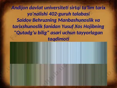 "qutadg'u bilig" — PPT