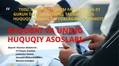 raqobat va uning huquqiy asoslari — PPTX