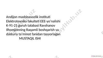 real vaqt modulini dasturiy boshqarish — PPTX