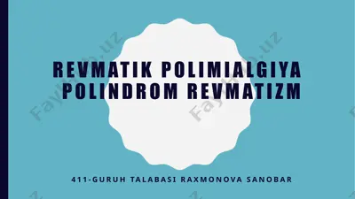 polimialgiya revmatik (revmatik polymyalgia) — PPTX
