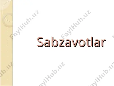 sabzavotlar — PPT