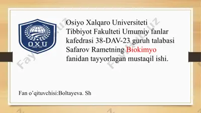biokimyoviy sensorlar — PPTX