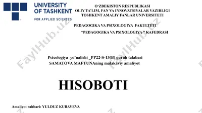 psixologiya hisoboti — PPTX