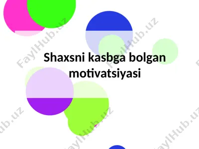 shaxsnikasbgabolganmotivatsiyasi — PPTX