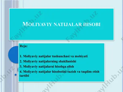 moliyaviy natijalar hisobi — PPTX