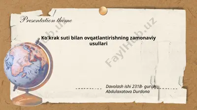 ko'krak suti bilan ovqatlantirishning zamonaviy usullari — PPTX