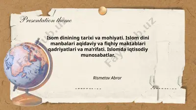 islom dini tarixi va mohiyati — PPTX
