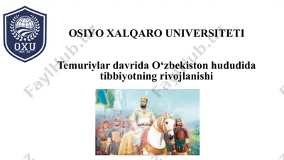 tibbiyotning rivojlanishi — PPTX