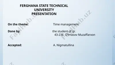 time management presentation — PPTX