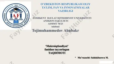iqtisodiy o'sish modellari — PPTX