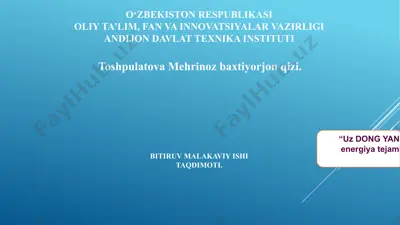 12 tonnali portalkrani energetika tejamkor elektr yuritmasi — PPTX