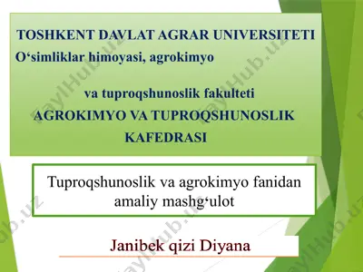 tuproq kesmasini olish usullari — PPTX