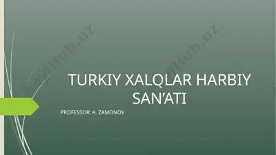 turkiy xalqlar harbiy san'ati — PPTX