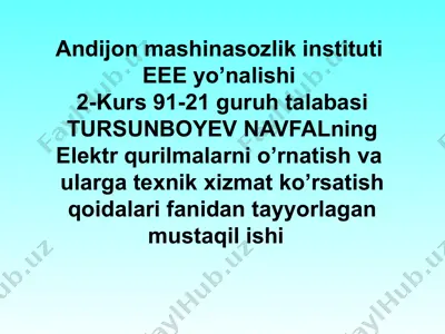 elektr qurilmalar portlashi — PPTX
