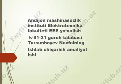 elektrotekniqa fakulteti eee yo‘nalishi — PPTX