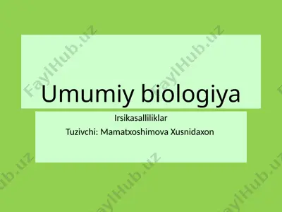 umumiy biologiya — PPTX