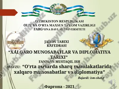 o'rta asrlar dastalari va xalqaro munosabatlar tarixi — PPTX