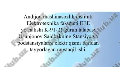 transformatorlar haqida ma'lumotlar — PPTX