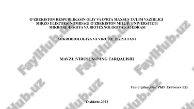 viruslarning tarqalishi/yuqishi — PPTX