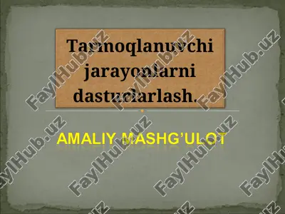 tarmoqlanuvchi jarayonlarni dasturlash — PPT