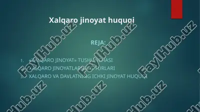 xalqaro jinoyat huquqi — PPTX