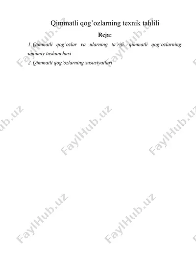 qimmatli qog’ozlarning texnik tahlili — DOCX