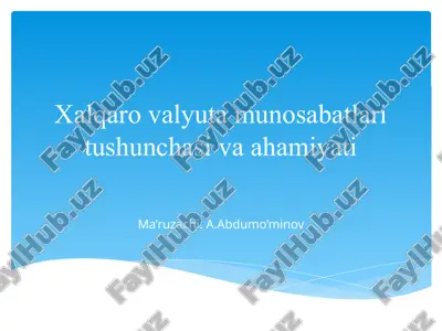 valyuta munosabatlari — PPTX