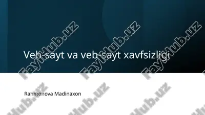 veb-sayt va veb-sayt xavfsizligi — PPTX