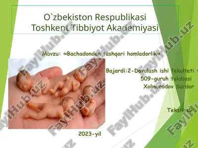 bachadondan tashqari homladorlik — PPTX