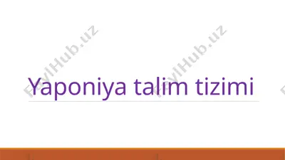 yaponiya talim tizimi — PPTX