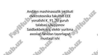 sinhronmotorlarining matematik modellarini tuzish — PPTX
