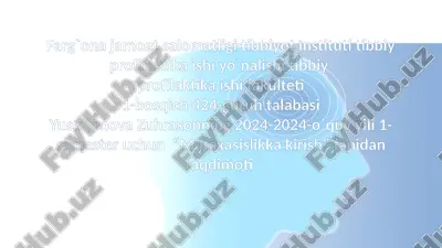 gigiyenik me'yor va reqlamentlar — PPTX