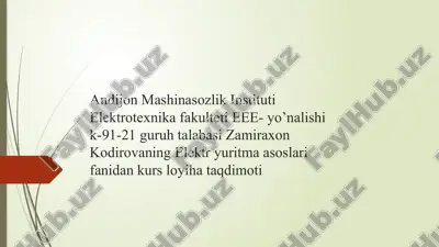 elektryuritma kurs loyihasi — PPTX