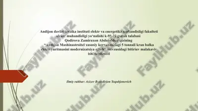 5 tonnalik ranbal kaelektryuritma — PPTX