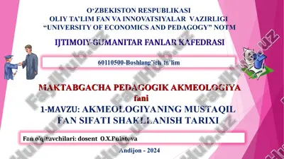 akmeologiya fanining tarixi — PPT