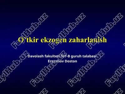 zaharlanish toksikologiyasi — PPT
