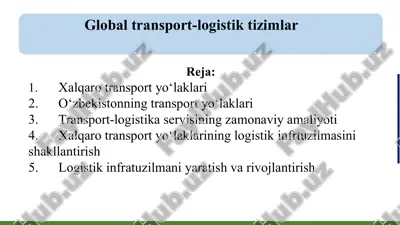 global transport-logistik tizimlar — PPTX