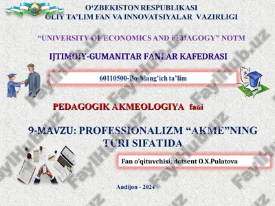 professionalizm "akme"ning turi sifatida — PPT