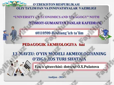 o‘yin modeli akmeologiyaning o‘ziga xos turi sifatida — PPT