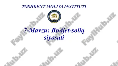 budjet-soliqsiyosati — PPTX