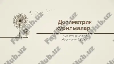 dozimetrik kurilmalar — PPTX