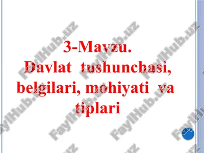 davlat tushunchasi va belgilari — PPTX